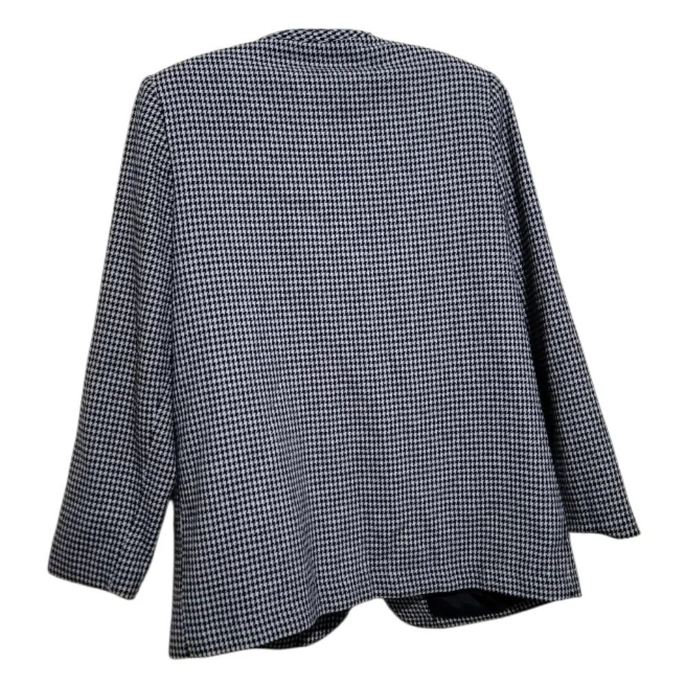 Sag Harbor Women Black and White Houndstooth Blazer Jacket Size 10